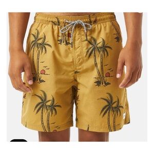 NWT Urban Outfitters Katin Schooner Volley Trunks In Brass  Size Medium